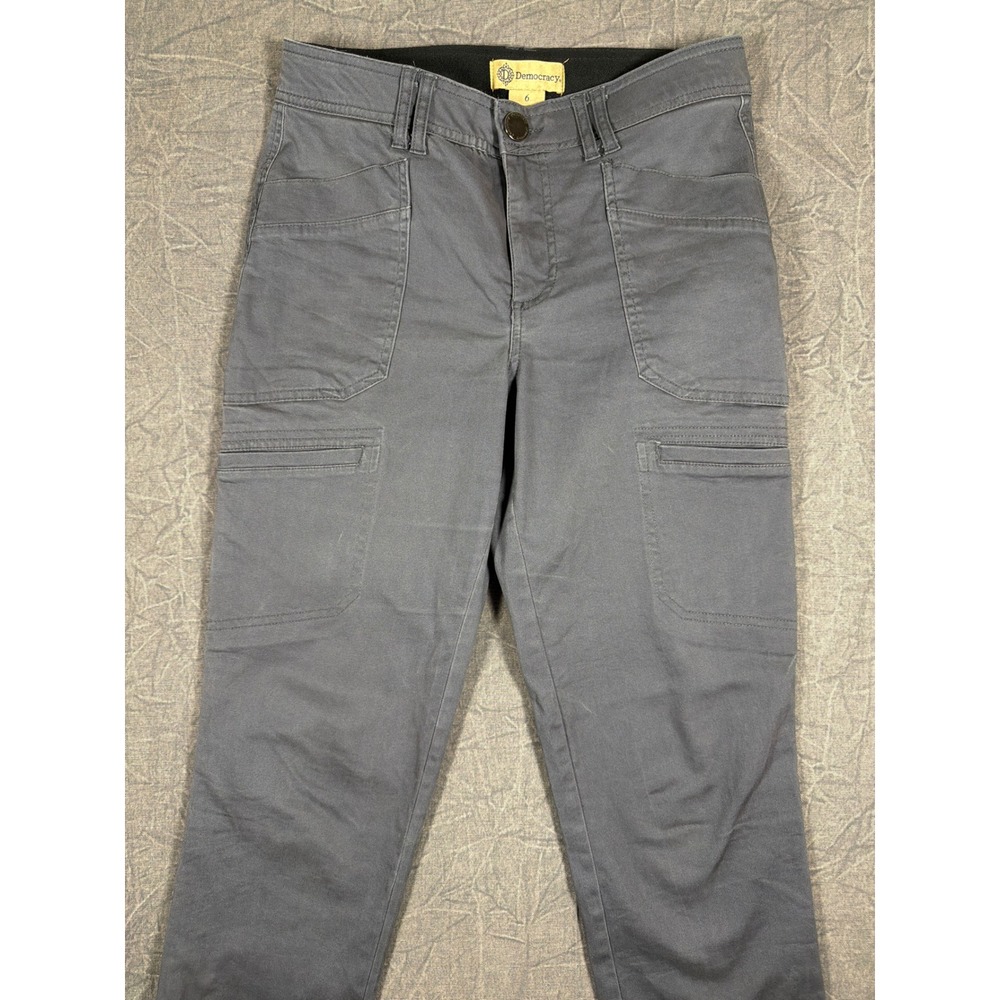 Democracy Ab Technology Gray Cargo Pants Womens 6 Utility Snap Hem B2342E8X2XX - Picture 3 of 10